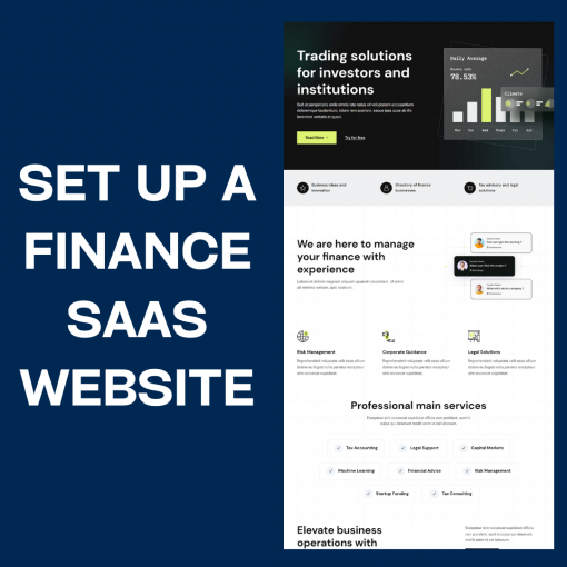 SET UP A FINANCE SAAS WEBSITE