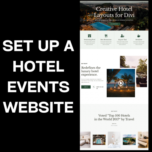 SET UP A HOTEL EVENTS WEBSITE